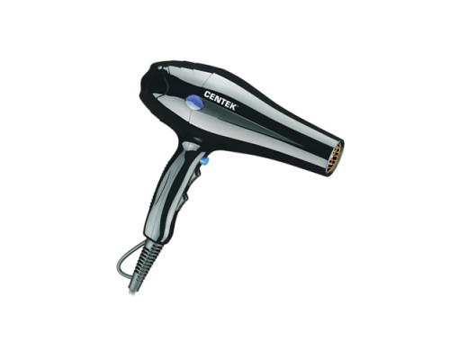Фен Centek CT-2239 (черный), 2200Вт, 2 скорости, 3 режима, концентратор, холодный обдув