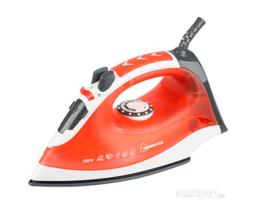 Утюг HomeStar HS-4003 коралл, 2000Вт, пар, спрей, паровой удар, керамическая подошва арт.002672