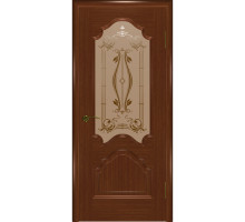 Дверное полотно ДО Виктория 800 Орех 609 стекло платина