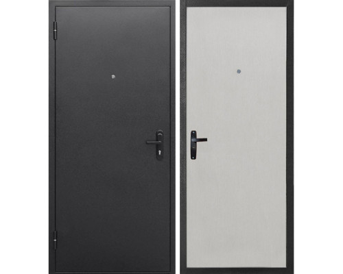 Дверь металлическая 060 Серебро 0500 Бел.дуб 970 L