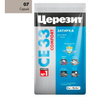 Затирка ЦЕРЕЗИТ СЕ33/5 №07 Серый 2-5мм (5кг) 2092225