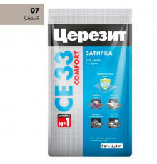 Затирка ЦЕРЕЗИТ СЕ33/5 №07 Серый 2-5мм (5кг) 2092225