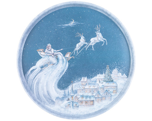 Поднос сервировочный Agness Снежная королева 33*2,1 см 898-227