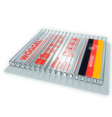 Сотовый поликарбонат Woggel 4 мм х 2,1м x 6м (Б/цв) (0,65 кг/м2)