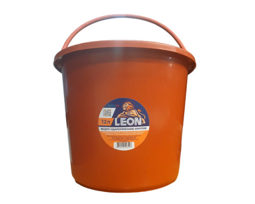 Ведро ударопрочное Leon 12л красное, круглое