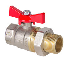 Кран шаровой Tebo полный проход c накидной гайкой 1/2" бабочка (10/80)