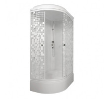 Душевая кабина Triton Коралл 120*80 В правая, 1/4 круга, средний поддон, Белый, Мозаика, ДН4(5 мест)