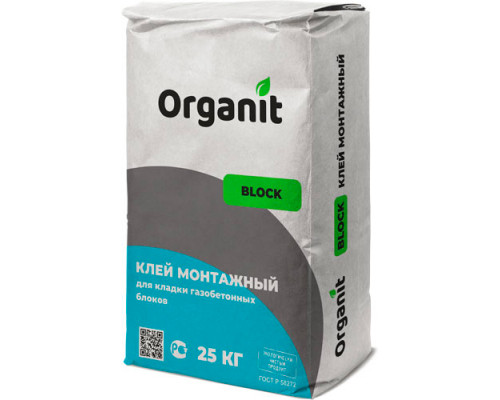 Клей монтажный ORGANIT Block 25кг (1поддон-48шт)
