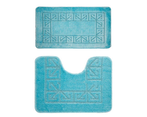Комплект ковриков для ванной комнаты Banyolin Classic из 2 шт 50х80/50х40см (бирюзовый)